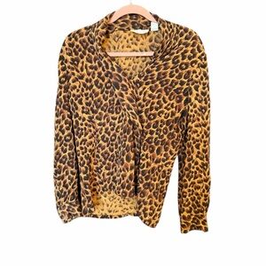 Dana Buchman Animal Print Silk Blouse